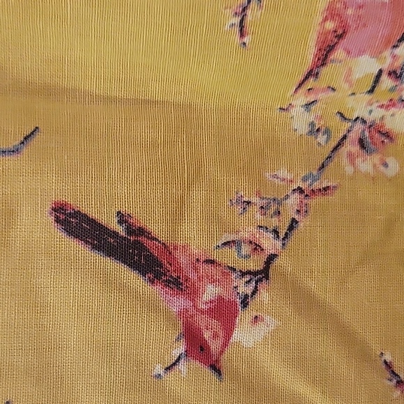 BOMBAY PAISLEY | Green Cotton & Linen Dress with Floral Print and Birds - size M - Picture 6 of 11